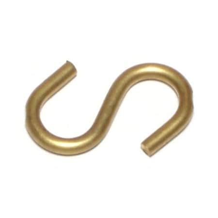 Midwest Fastener 3/32" x 5/16" x 1" Brass Open S Hooks 15PK 60701